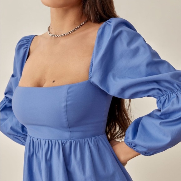 Reformation Michaela Mini Babydoll Puffed Sleeve Dress - Picture 2 of 10